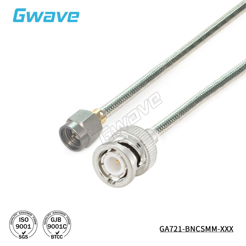 谷波互连BNC公-SMA公射频连接线141半柔性电缆组件转接线 DC-3GHz