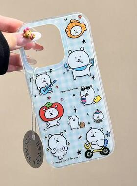 韩ins自嘲熊适用于IQOOz9turbo手机壳iqooneo10高级感iqooneo8/7se防摔z6/z5/z3新款IQOO13创意iqoou1保护套