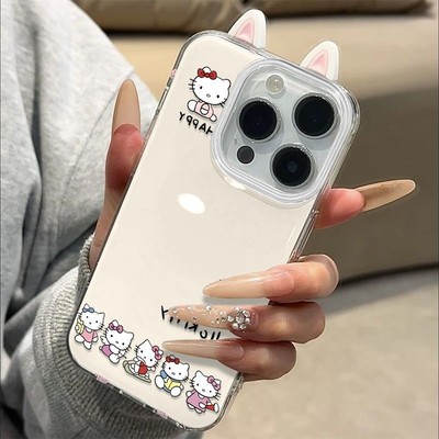 趣味kitty猫适用于OPPOk12x手机壳reno13/11/10防摔Findx8新款a58/a35/a2pro硅胶realme真我GT时尚v23保护套