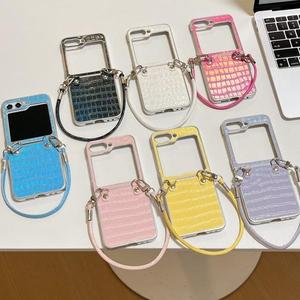 奢华银边荧光鳄鱼皮适用于华为 Mate x6x5手机壳Pocket 2 高级感  荣耀 V Flip 新款 MagicV s2 折叠屏保护套