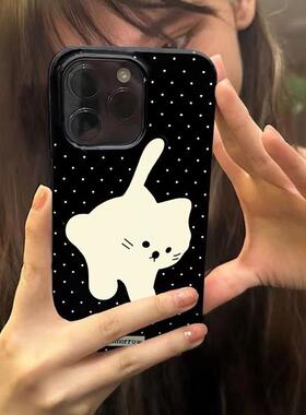 可爱波点猫咪适用于华为pura70手机壳mate60新款p40p50pro全包nova7se/8/9/10/11/12防摔畅享30E麦芒20保护套