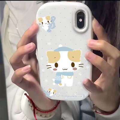 波点雪花小猫适用于vivox200 x100手机壳s30pro 新款s19 s18 s17e防摔y35 y55s y77 y93高级感x60 x50保护套