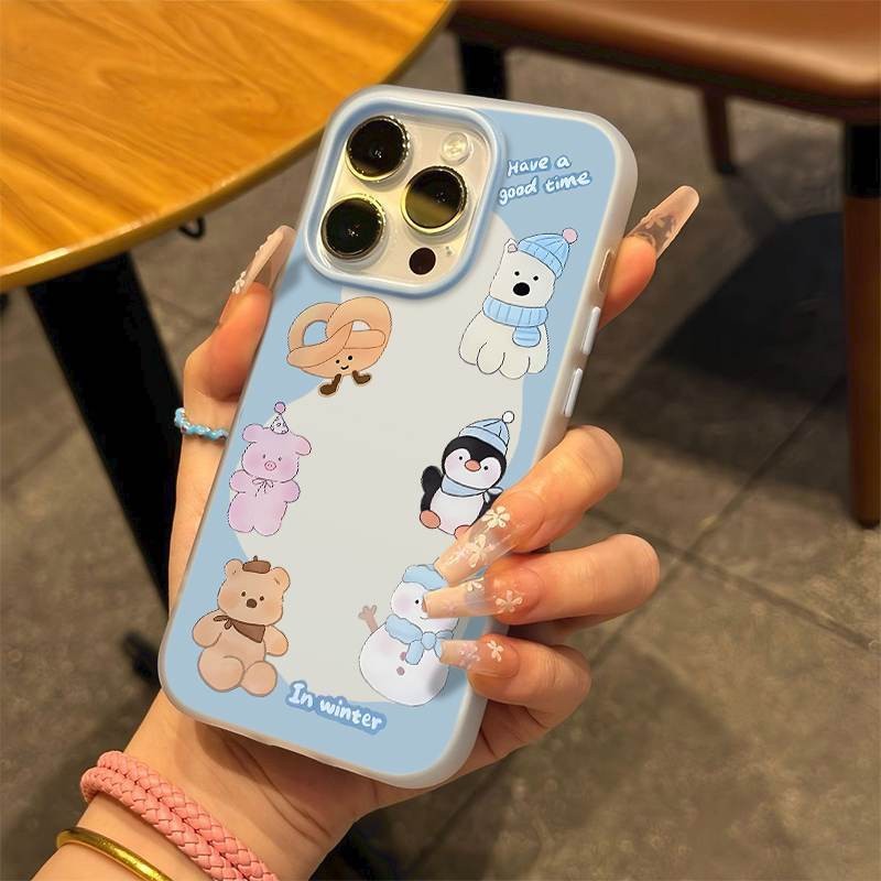 新款糖果色二合一防摔磨砂高级感时尚手机壳