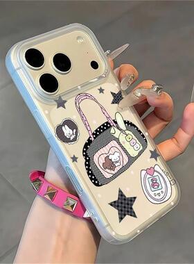 日韩卡通包包适用于OPPOA6pro手机壳reno14/13/12防摔Findx8x7x6硅胶a53/a57/a58新款k12x真我v23/q5i保护套
