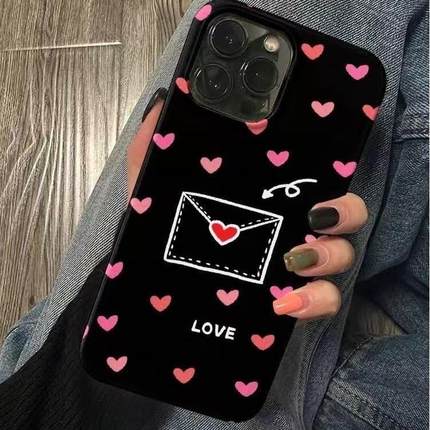 小众爱心信封适用于vivoy78手机壳y93/y100/y200/y300新款y51s/y35全包s20亮面s18/s16/s12防摔x90x70保护套