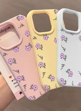 小清新紫碎花适用于vivos18/s19/s20手机壳y100i液态大孔y78/y51s/y35新款防摔IQOOz7i/z5x创意neo8/9/10软套