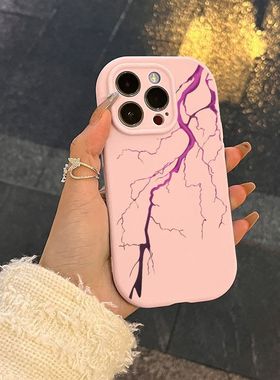 适用vivos18pro手机壳s17/s16/s15/s12防摔y35/y52s/y78/y100紫色闪电x60x80x90时尚IQOO12女neo9/8保护套