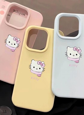 简约可爱KT猫适用于OPPOa53手机壳a93s/a58/a55高级reno12/13/14防摔Findx8新款a6/a3x潮realme真我Q5i保护套