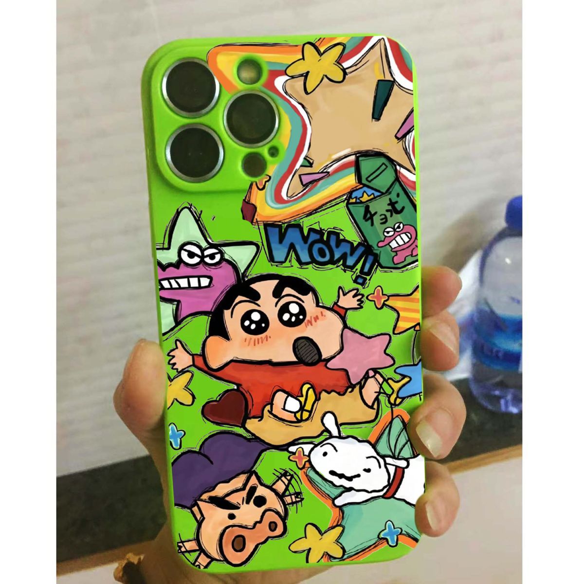 适用于苹果16/15promax手机壳iphone14plus荧光绿13pro日系小新12/11全包xr/xsmax时尚8/7/6splus防摔SE软套