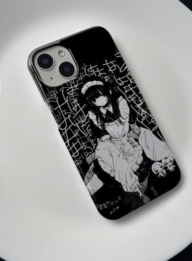 暗黑动漫少女适用于红米turbo4手机壳小米15/14/13/12pro新款note11/10/9全包k80/k70亮面k60k50k40k30保护套