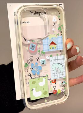 韩风ins涂鸦适用于红米note14手机壳k60/k70/k80新款防摔turbo3边框二合一小米15/13时尚创意civi4pro保护套