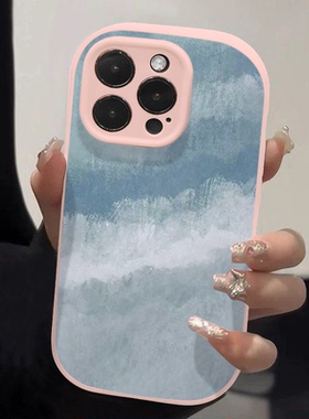 小众蓝色晕染适用于荣耀x60i手机壳x50x40畅玩30plus时尚90/100/200全包华为pura70新款nova12/11/10/9保护套