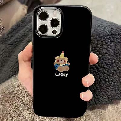 简约幸运小熊适用于真我10/11/12手机壳realmeGT6新款GTneo5se全包Q3pro狂欢版gt2pro防摔x7pro情侣v25保护套