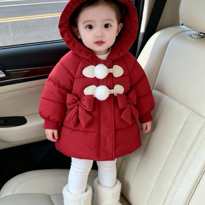 女童羽绒棉服新款2025儿童冬季洋气棉袄宝宝加厚棉衣冬装爆款外套