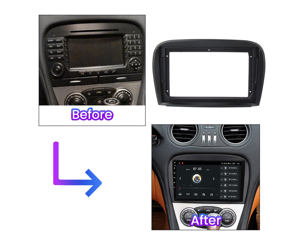 适用奔驰SL级R230 SL350 SL400 SL500 SL450安卓百变大屏导航面框