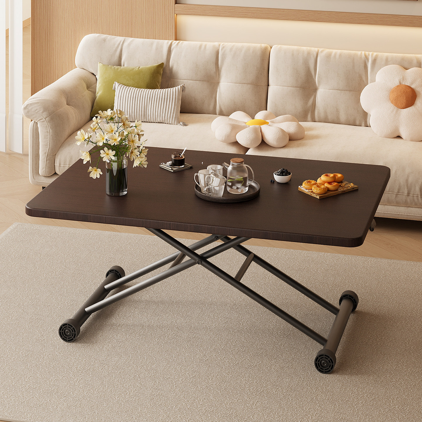 升降茶几客厅家用简易升降桌小户型餐桌书桌多功能现代免安装饭桌,住宅家具,茶几,淘宝优惠券,粉丝福利购,淘宝优惠卷