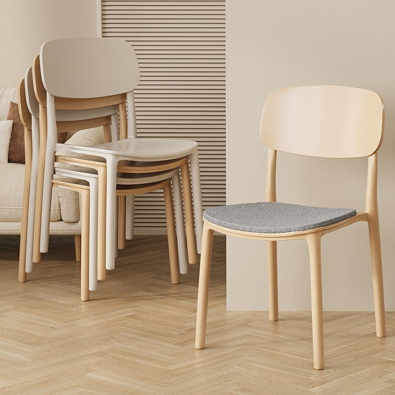 家用餐椅塑料靠背椅子加厚餐厅餐桌椅客厅休闲凳子椅子可叠放简约