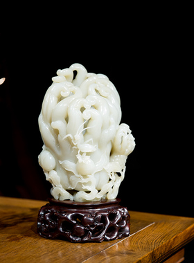 和田玉籽料新疆纯天然祝福摆件