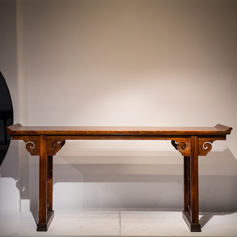 黄花梨如意云纹翘头案明清古典中式降香黄檀家具客厅书房条案供桌