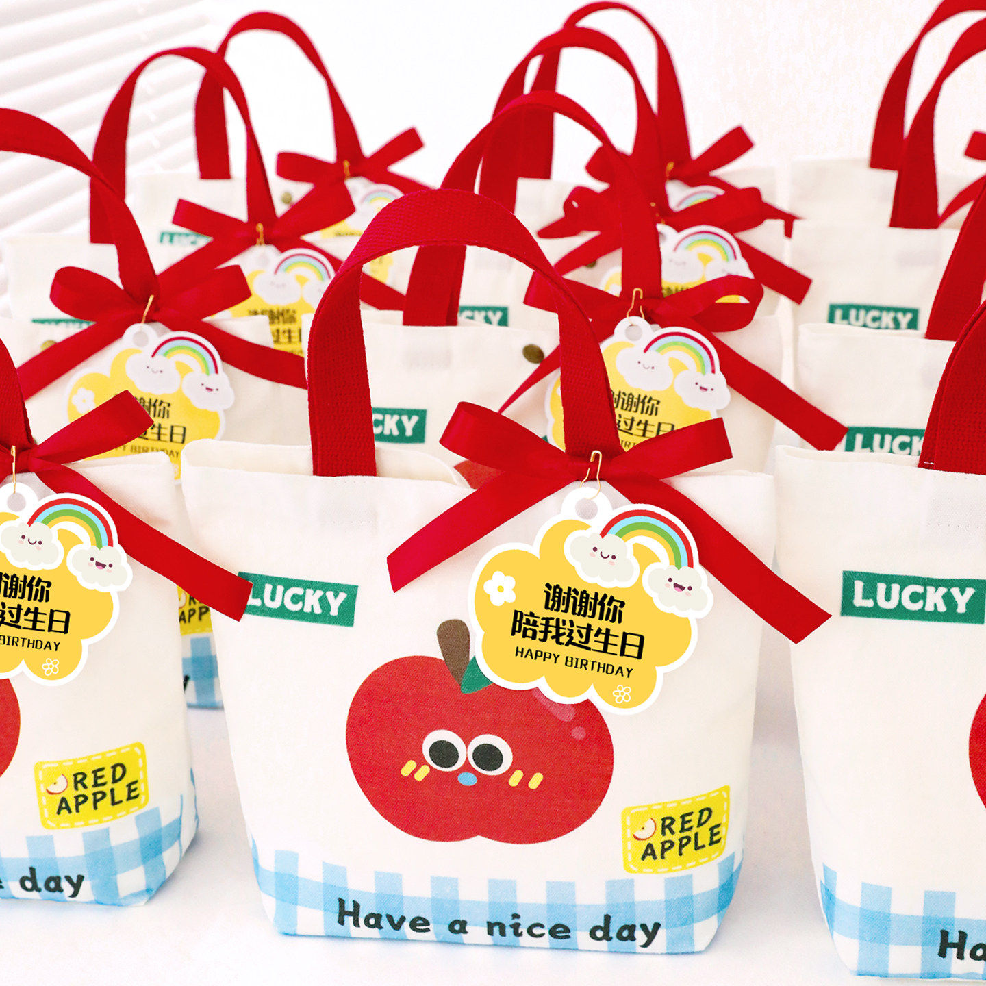 幼儿园生日礼物儿童伴手礼10十岁全班小学生礼品袋帆布包山姆定制