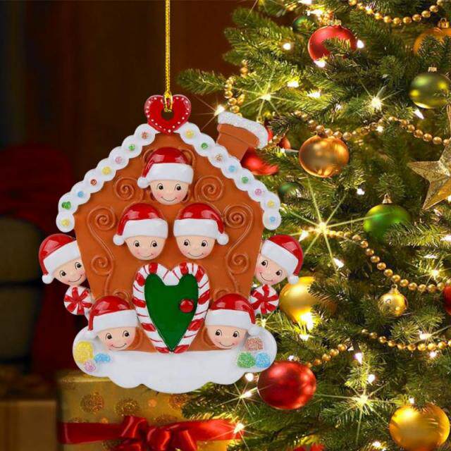 christmas biscuit house family pendant christmas tree pendan
