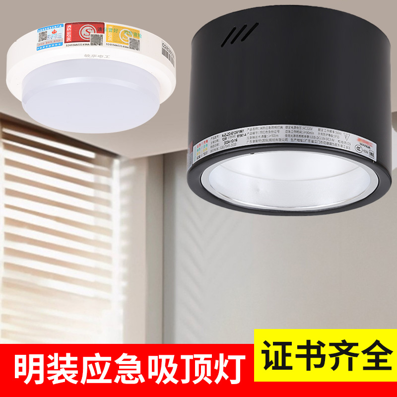敏华电工明装应急吸顶灯