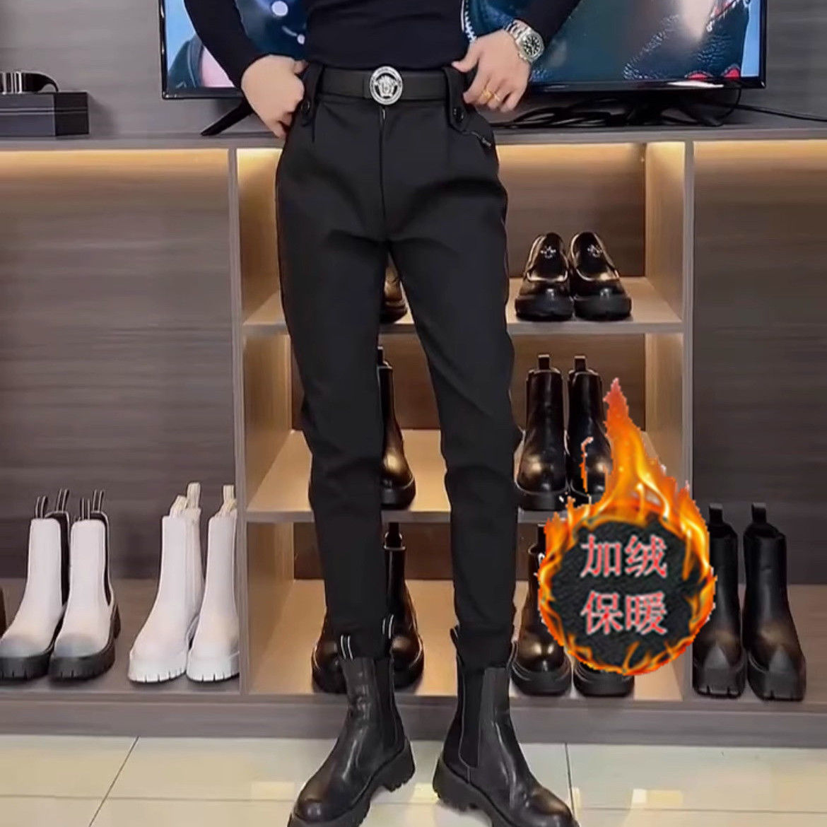 无品牌九分休闲裤青春潮流纽扣