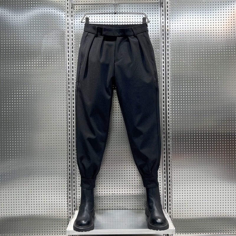 魔术贴束脚裤男秋冬九分休闲西裤搭配马丁靴的裤子潮牌痞帅哈伦裤,男装,休闲裤,淘宝优惠券,粉丝福利购,淘宝优惠卷