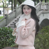 桃也Hana羊毛外套 千金风水貂毛羽绒内胆上衣 新款 半裙套装 女冬季