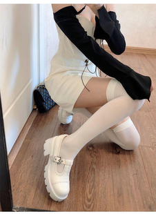 长筒袜女白色过膝袜天鹅绒日系大腿白丝打底黑色jk压腿显瘦纯欲
