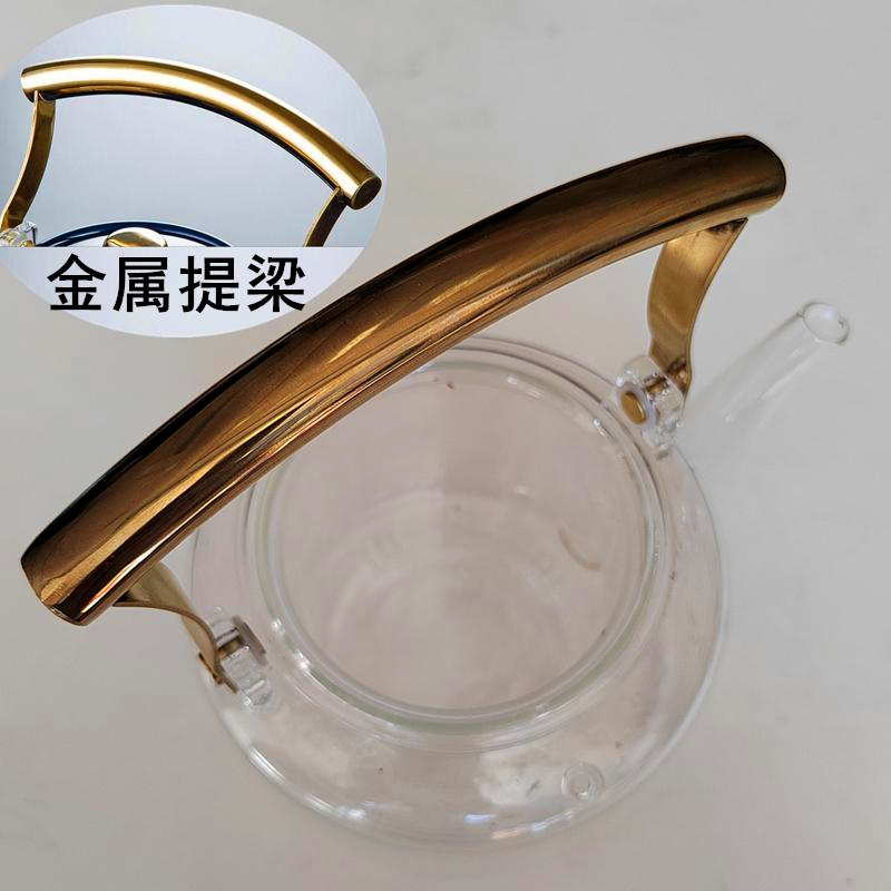 围炉煮茶壶提手提梁不锈钢把手茶具配件中式金属手柄铜螺丝硅胶垫