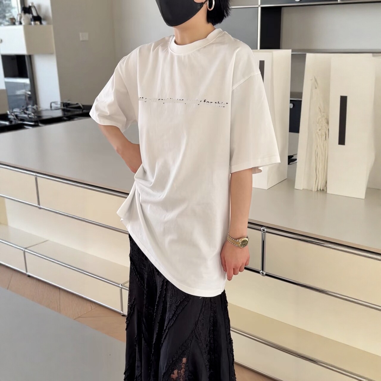 正品诗歌兰女装2755时尚百搭字母短袖T恤大版型中性风2026春季新