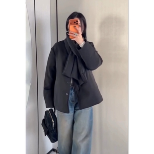 秒发诗歌兰9199简约小众韩系搭配围巾保暖鹅绒羽绒外套女25年冬季