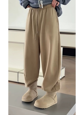 秒发诗歌兰女裤2026冬款 58331百搭运动风简约休闲裤收口加绒卫裤