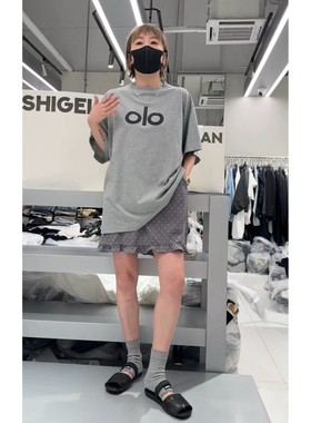 秒发诗歌兰58191美式潮简约中长款宽松字母短袖T恤女25秋新款女装