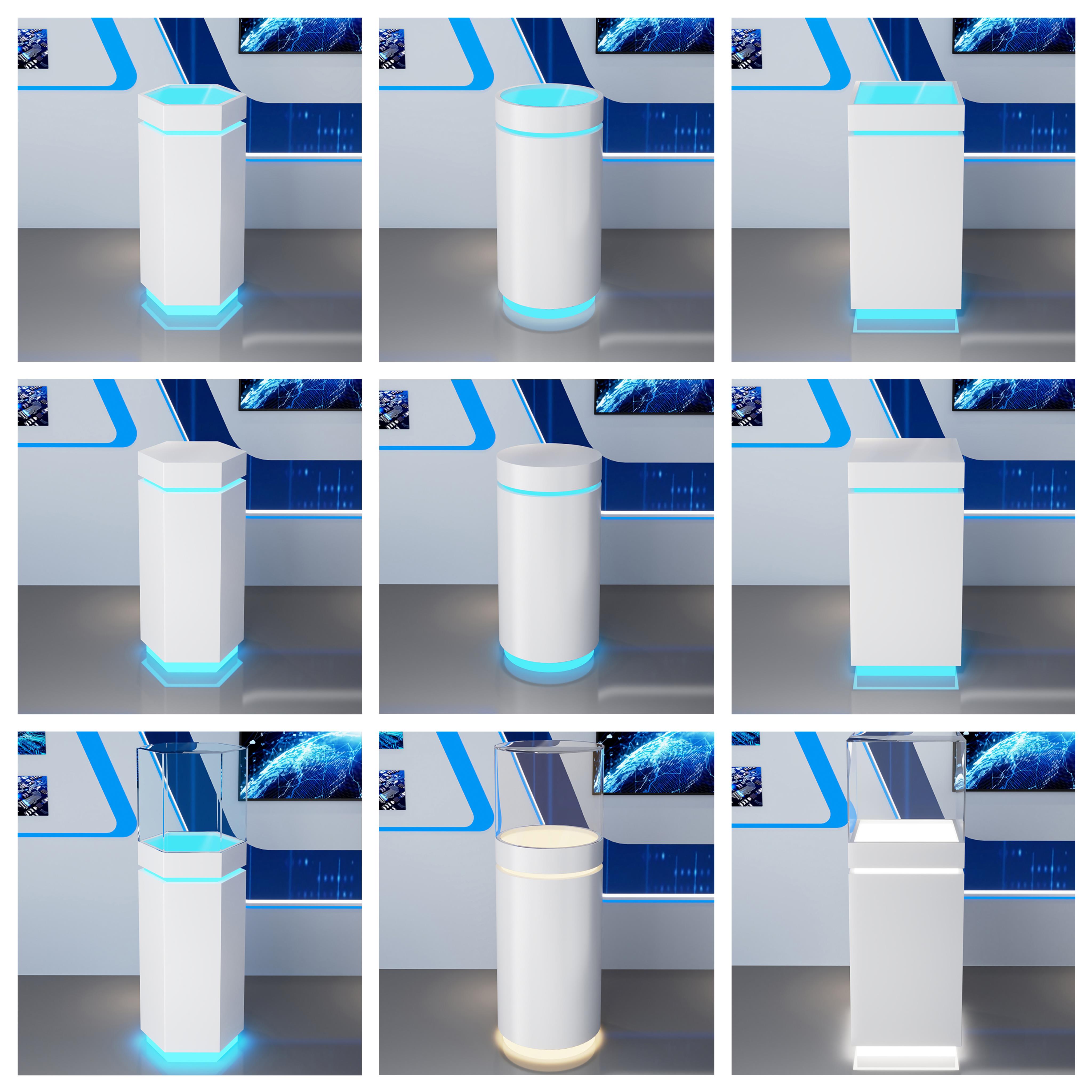 烤漆展示台异形方形六边形圆形发光展台商用展厅展示柜展架中岛台