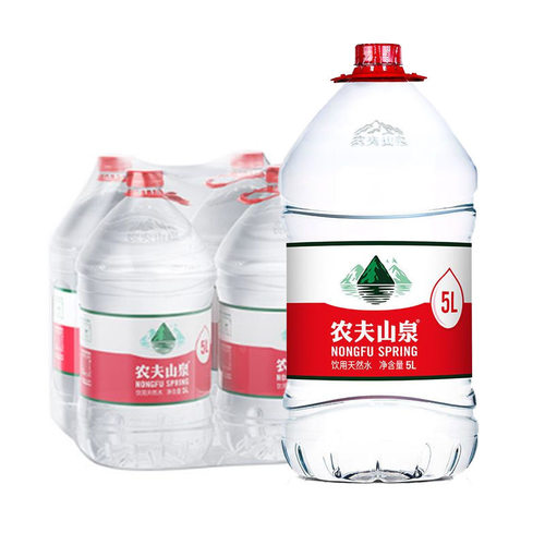 农夫山泉家庭桶装水5L*4桶整箱大瓶聪明盖5升饮用水非天然矿泉水