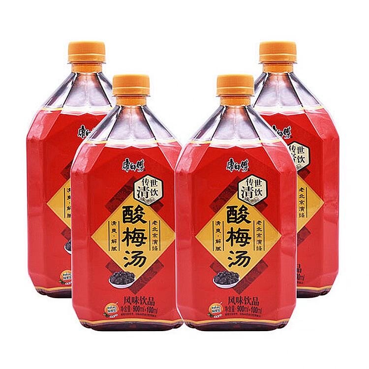 康师傅酸梅汤500ml*15瓶整箱果味饮料风味饮品清爽解腻1L大瓶
