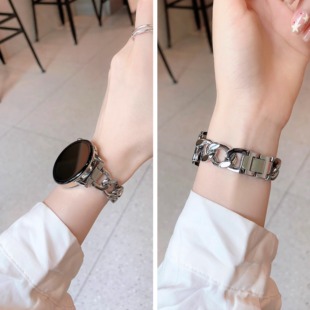 gt6高级荣耀magic2男gt3夏季 适用华为gt4表带新款 华为gt5表带华为智能手表watch3pro金属牛仔链手表带gt3女款