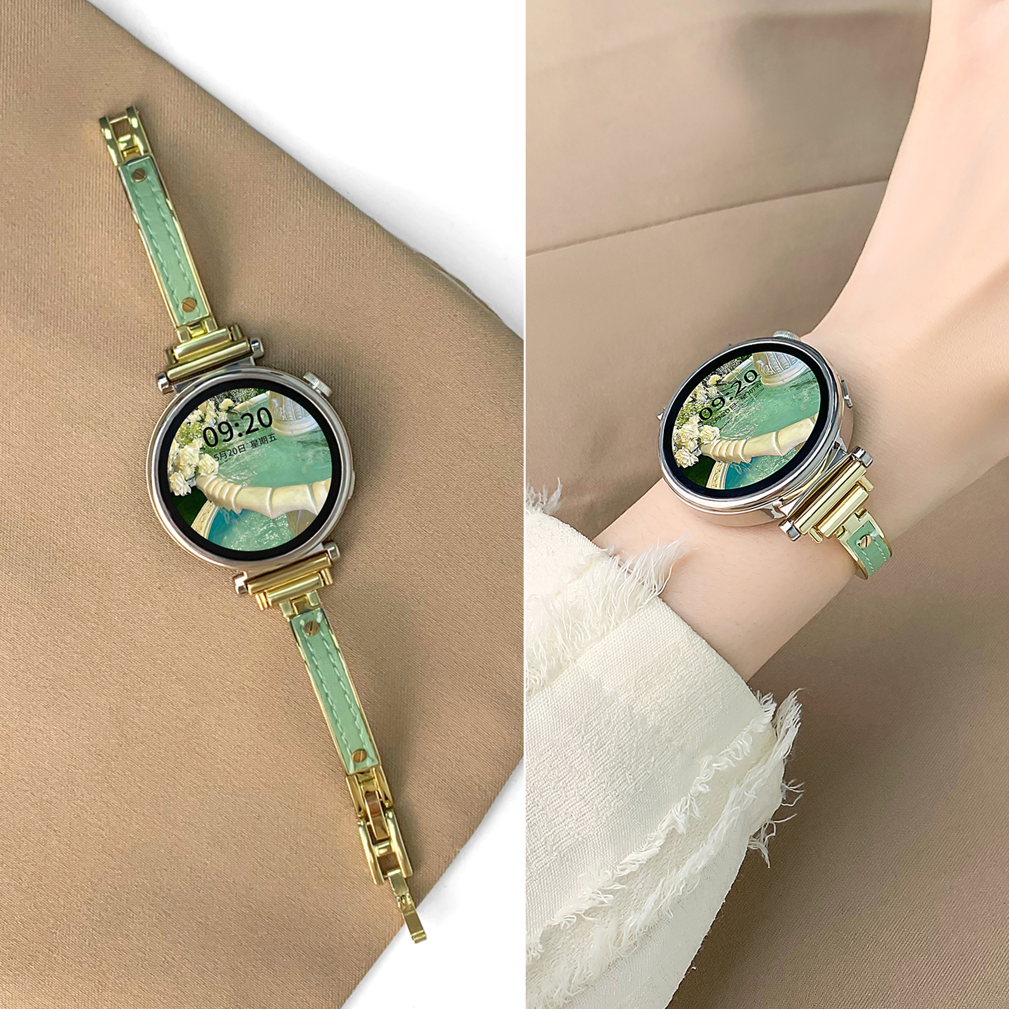 夏季新款皮质手镯款金属扣腕带