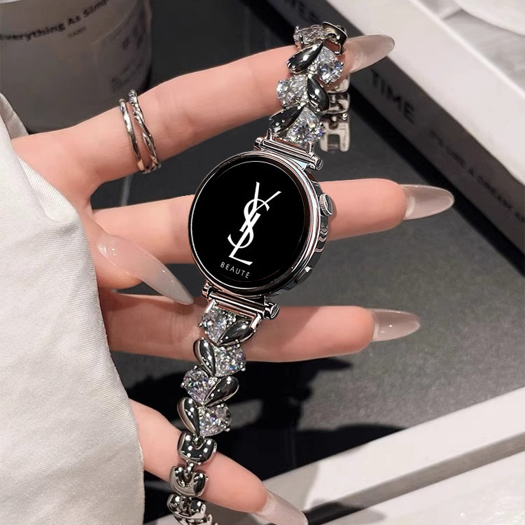 uhada适用华为gt6表带新款爱心施华洛华为gt5表带智能watch4手表表带轻奢金属gt3女皓石手链荣耀magic2小香风,智能设备,智能手表手环表带/腕带,淘宝优惠券,粉丝福利购,淘宝优惠卷