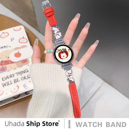 适用小米watchs4手表带创意新款小米手表watch S3Pro表带男女款秋冬智能可爱苹果小狗高级感皮质小米手表表带