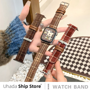 圣诞氛围感适用小米手环9Pro表带新款格纹毛呢皮质智能运动小米手环8Pro表带小红书同款秋冬女红米手表5表带