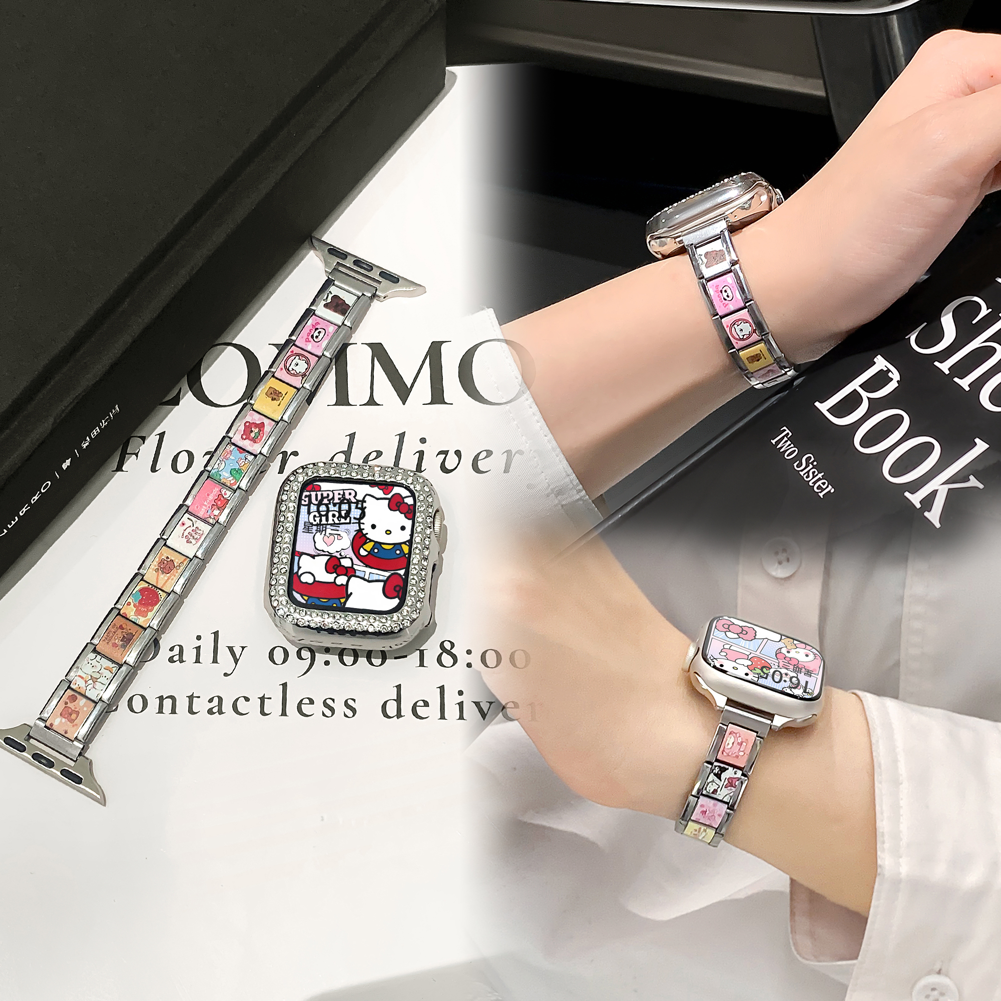 uhada可爱创意卡通金属手链女夏