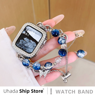 夏天高级感金属表链串珠女款表带