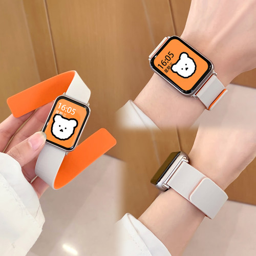 新款荔枝纹软磁运动适用9pro腕带