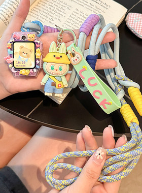 优哈达适用小天才电话运动手表Z10/9可爱公仔拉布布斜跨绳保护壳Z8AZ6ProAD3SZ7S超萌挂件夏天手表保护壳防摔