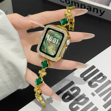 uhada适用华为fit4表带金属新款【幸运草链】智能华为fit3表带小香风女款华为fit2表带高级轻奢fit曜钻替换带