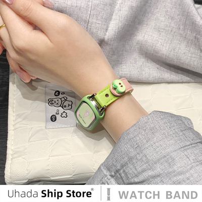 适用小米手环可爱青苹果双扣表带