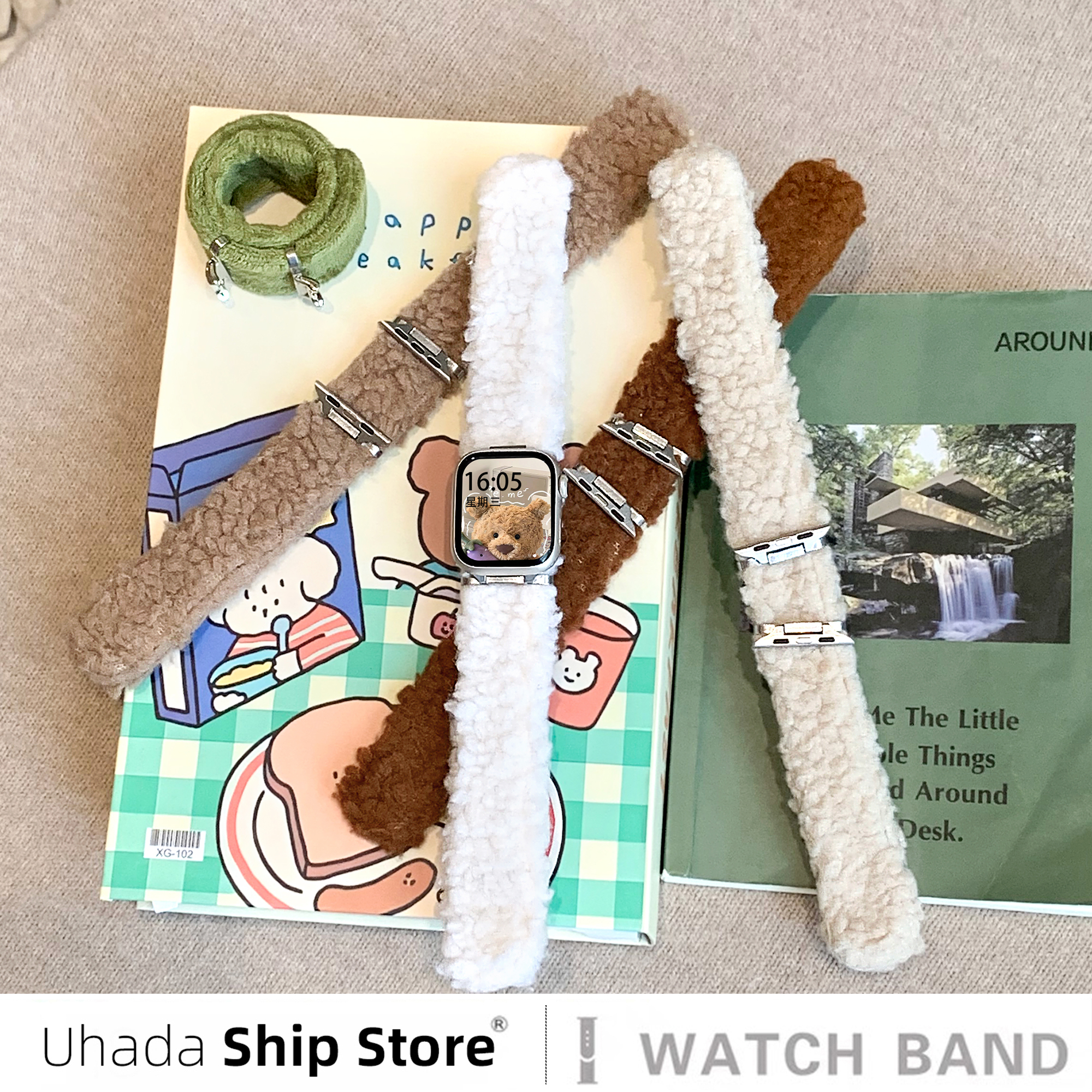 uhada秋冬可爱泰迪毛绒情侣同款